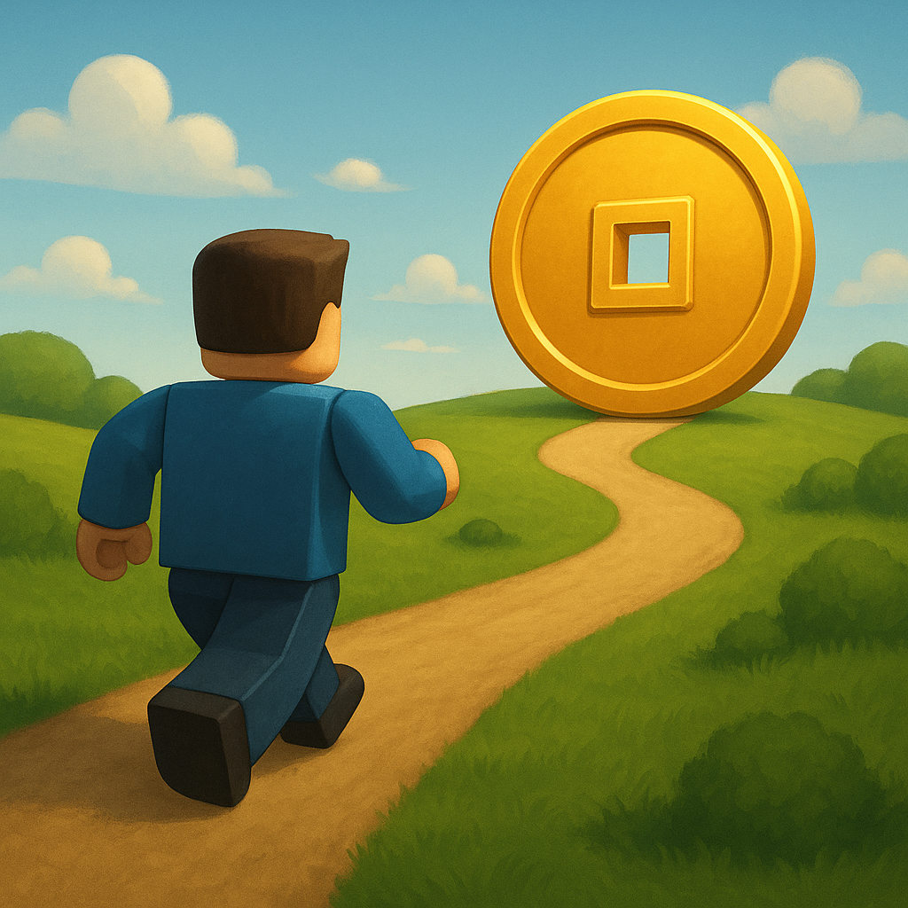 Imagem editorial moderna para como conseguir moedas no Roblox
